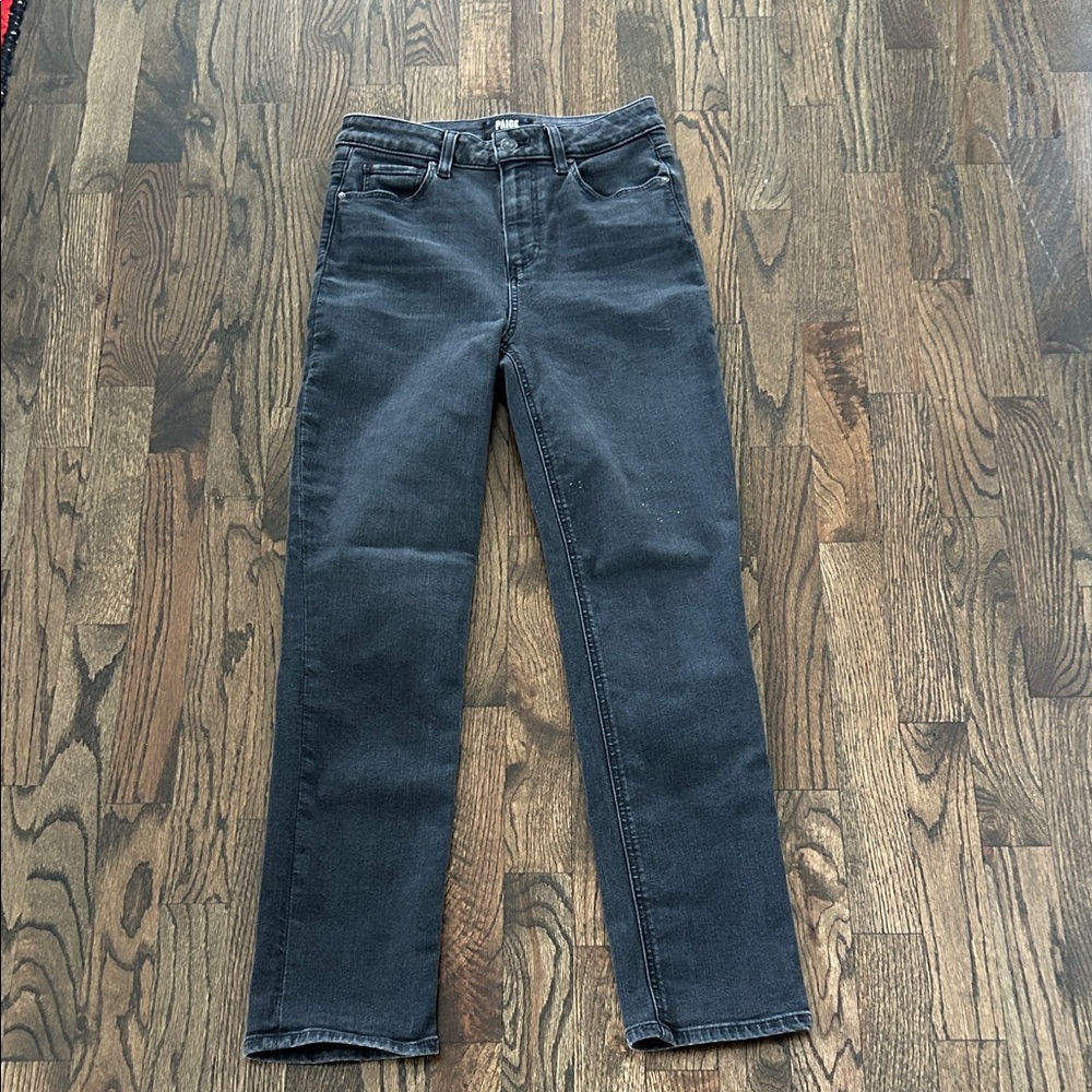 PAIGE Dark Gray Women's Straight Leg Jeans
